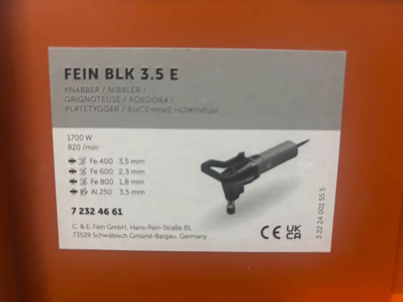 Fein BLK3.5 Sheet Metal Nibbler thumbnail