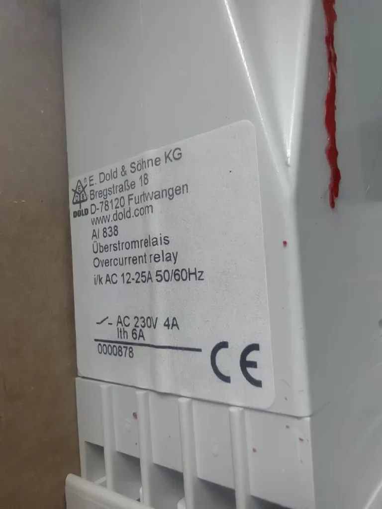 DOLD Overcurrent Relay AI838 AC50/60HZ 12-25A thumbnail
