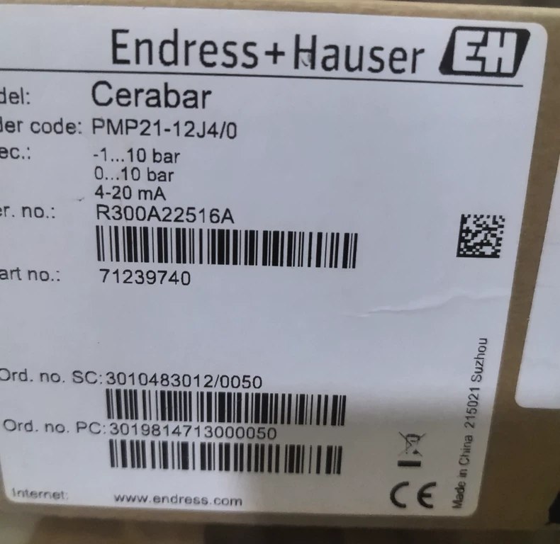E+H Transmitter PMP21-12J4/0PMP21-AA1U1PBWJJ thumbnail