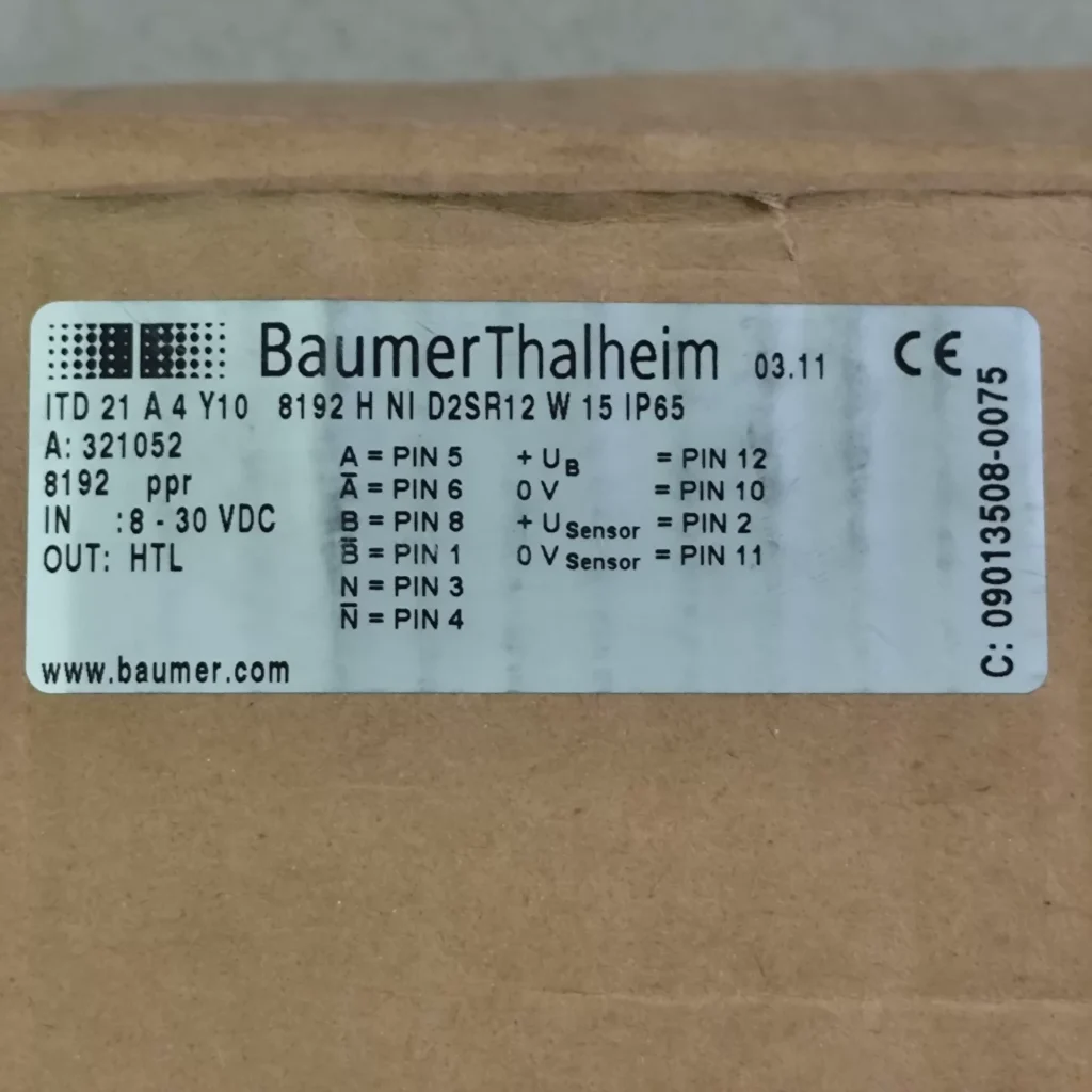 Baumer Encoder ITD 21 A4 Y10 8192 H NI D2SR12 W 15 IP65