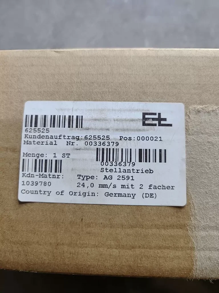 Erhardt+Leimer AG 2591 Pneumatic Actuator