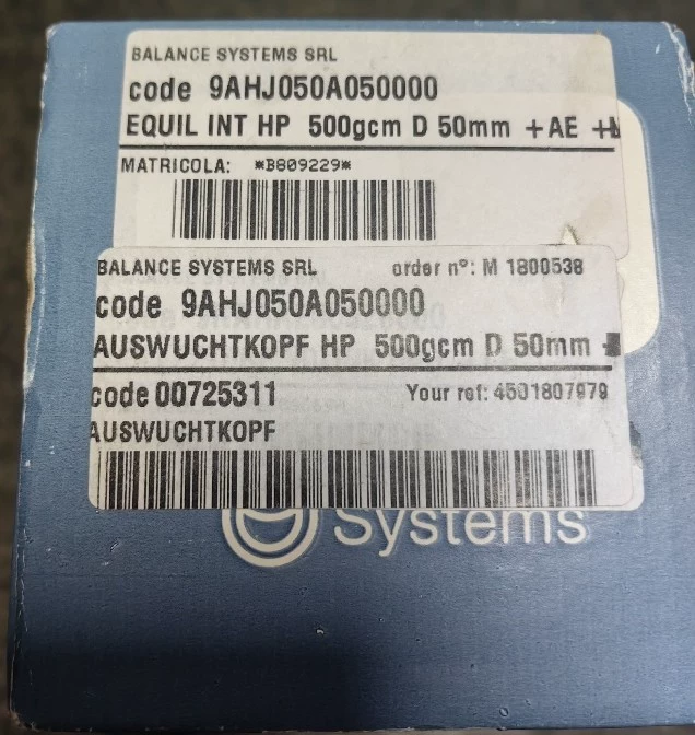 Balance Systems 9AHJ050A050000 Dynamic balance head thumbnail
