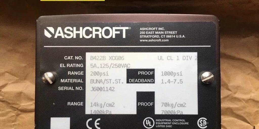 ASHCROFT Pressure Switch B422B XCG06