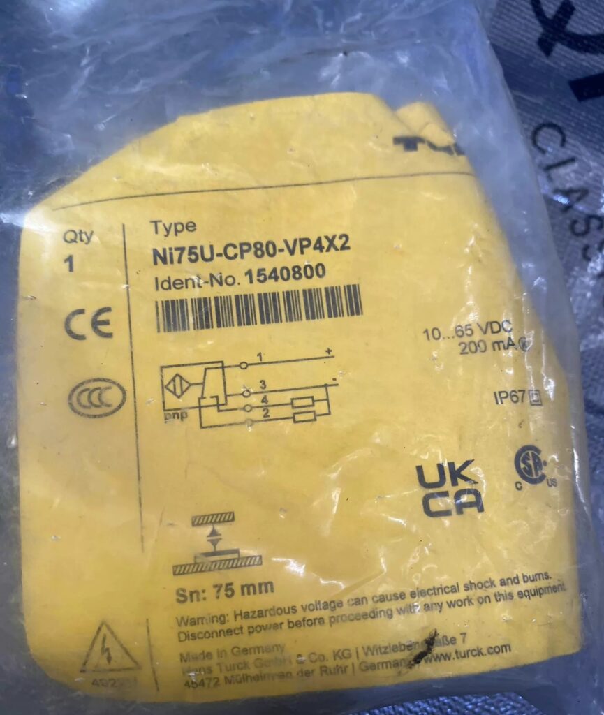 TURCK Proximity Sensor Ni75U-CP80-VP4X2