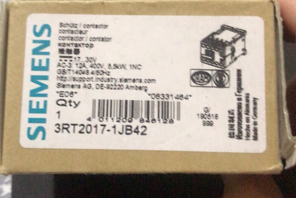 Siemens Contactor 3RT2017-1JB42