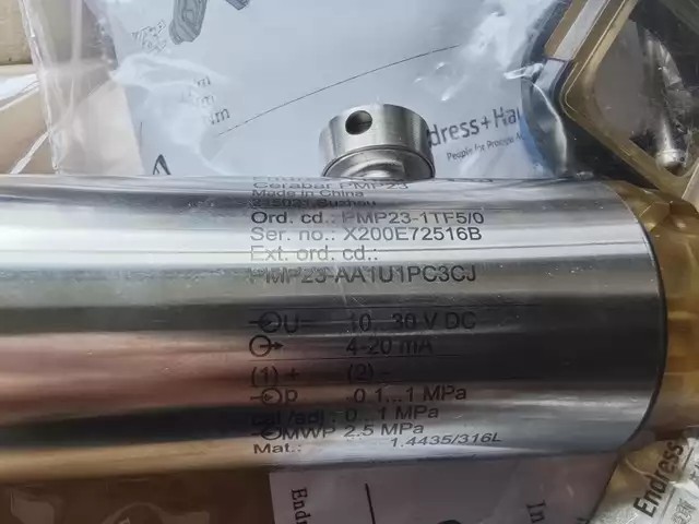 E+H Pressure Sensor PMP23-AA1U1PC3CJ