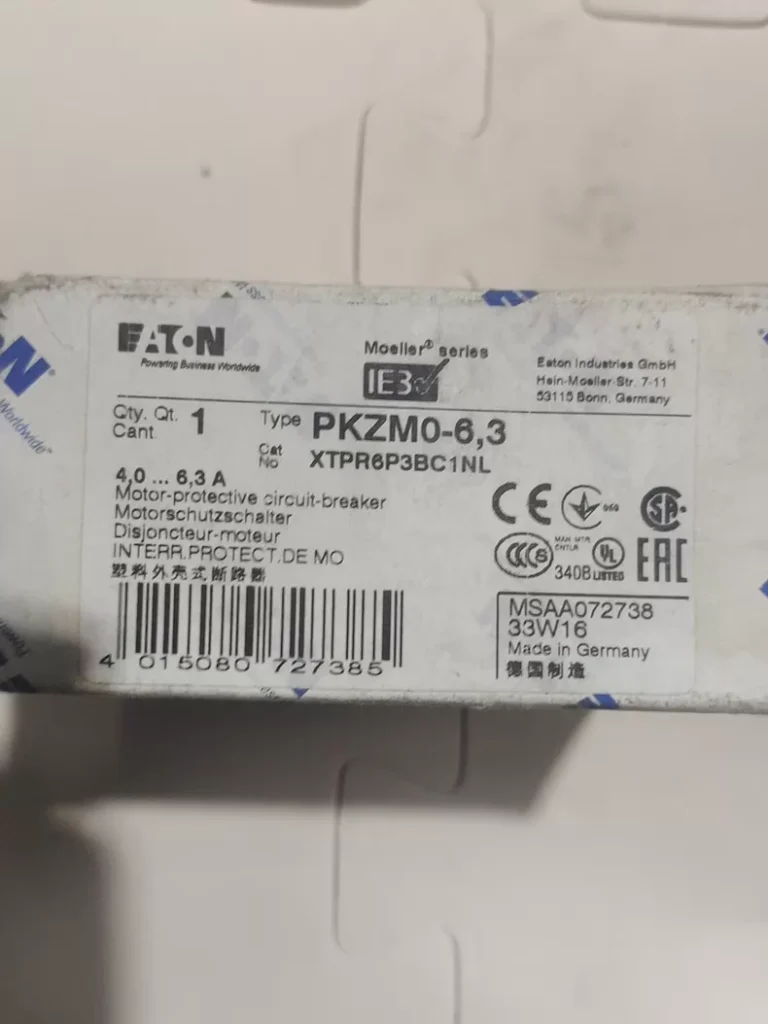 Eaton Motor Protection Relay PKZM0-6.3