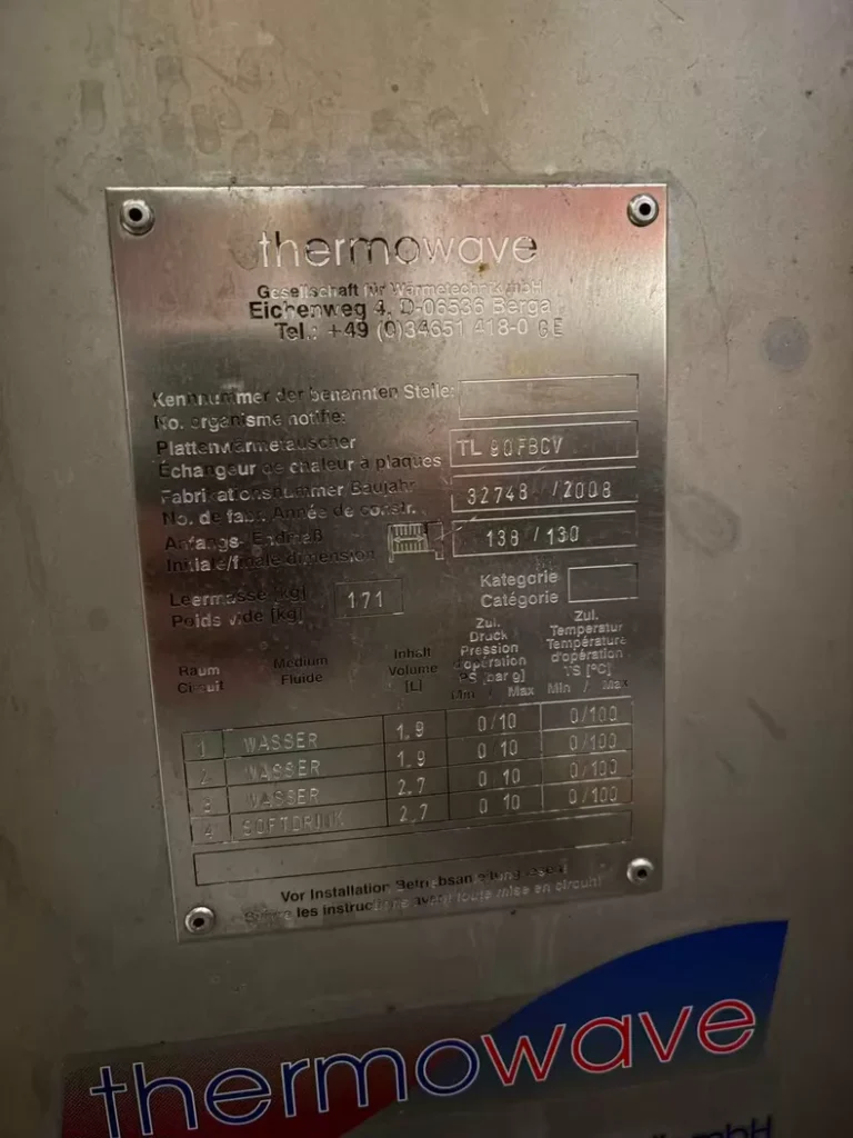 thermowave Heat Exchanger 327481/2008 thumbnail
