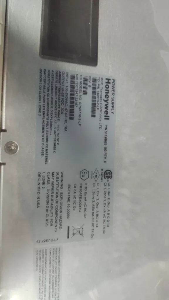 Honeywell Industrial Power Supply 51198696-100 thumbnail
