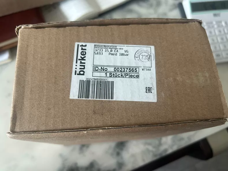 Burkert Manual Diaphragm Valve 3233 15.0 EA VG 5A93 thumbnail