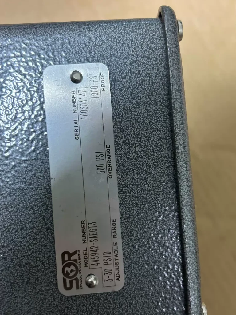 SOR Controls Pressure Switch 445942-SAEGT3 thumbnail