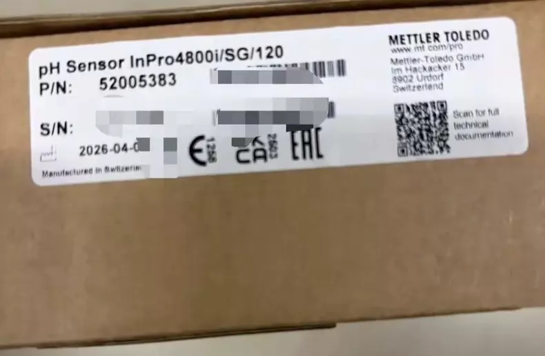 Mettler Toledo pH Sensor InPro4800i/SG/120