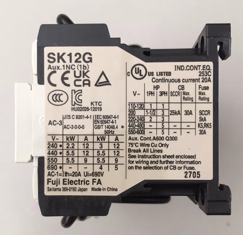 Fuji Electric Contactor SK12GR-E01W thumbnail