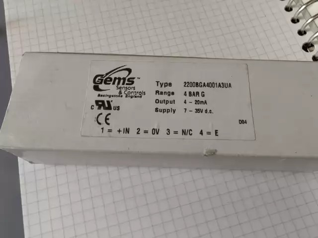 GEMS Pressure Sensor 2200BGA4001A3UA