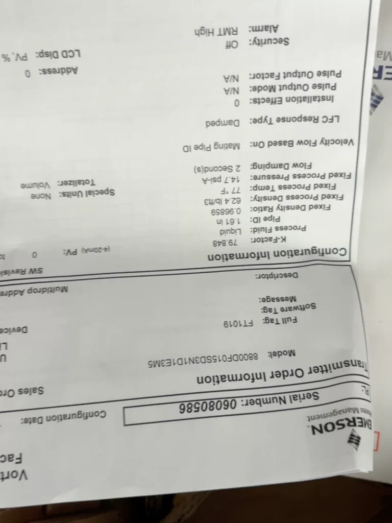 Emerson Flow Meter 8800DF015SD3N1D1 thumbnail