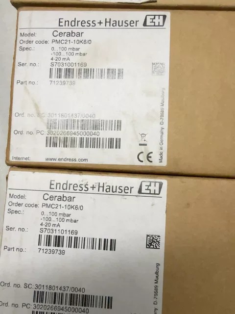 Endress+Hauser Pressure Transmitter PMP23-27F5/0 thumbnail