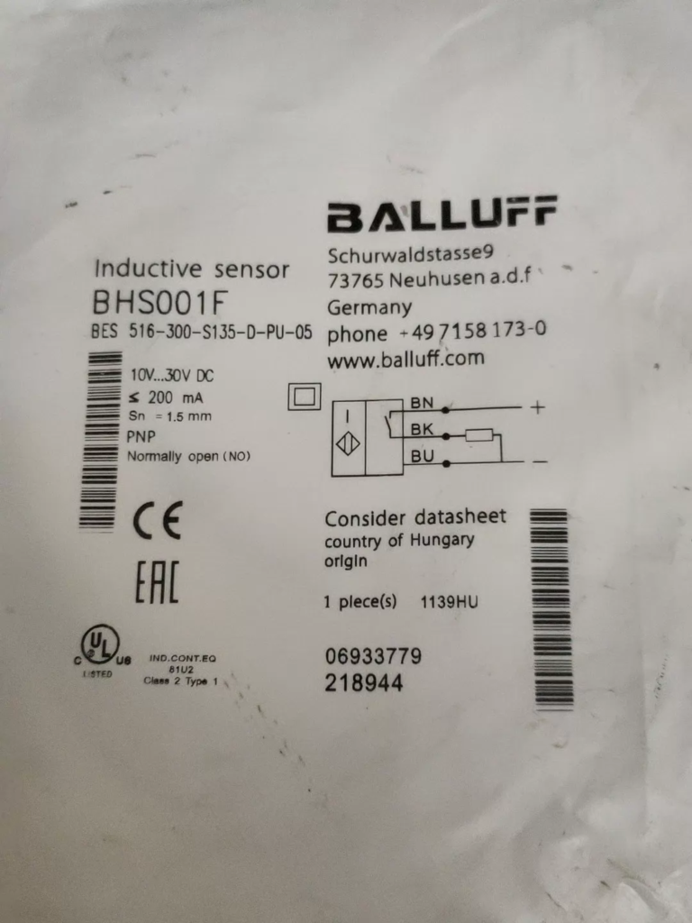 BALLUFF BES 516-300-S135-D-PU-05 Proximity Sensor