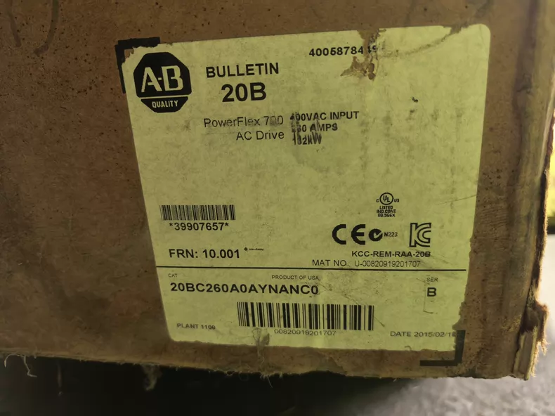 AB PowerFlex 700 Inverter 20BC260A0AYNANC0