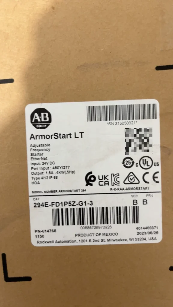 Allen Bradley 294E-FD1P5Z-G1-3 Motor Controller thumbnail