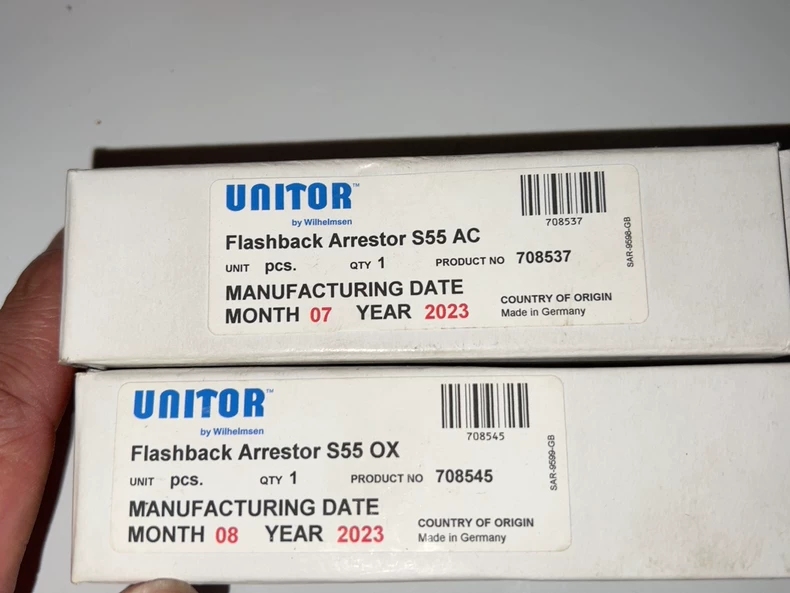 UNITOR S55 AC S55 OX Flashback Arrestor