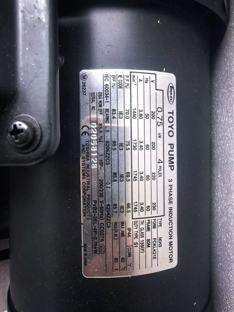 TOYO PUMP PVB2-3EL-4P-0.75KW Pump thumbnail