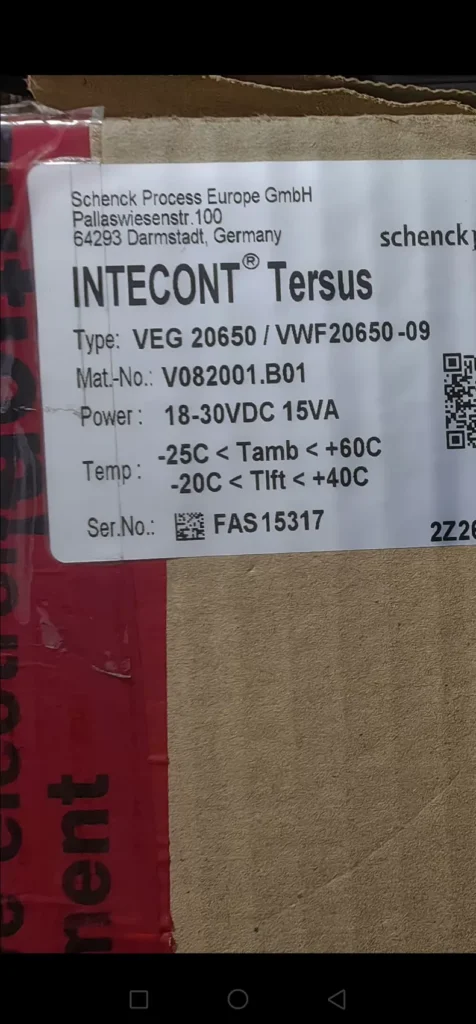 Schenck VEG20650/VBW20650 weighing and control electronics unit thumbnail