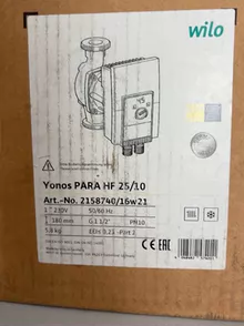 wilo Yonos PARA HF 25/10 Glandless pump circulator thumbnail