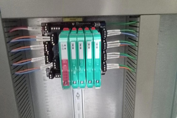 PLC control module in electrical cabinet