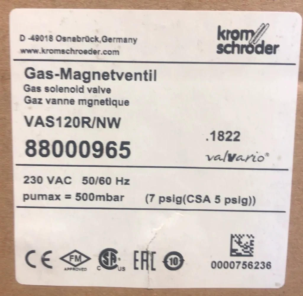 Kromschroder VAS120R/NW Solenoid Valve
