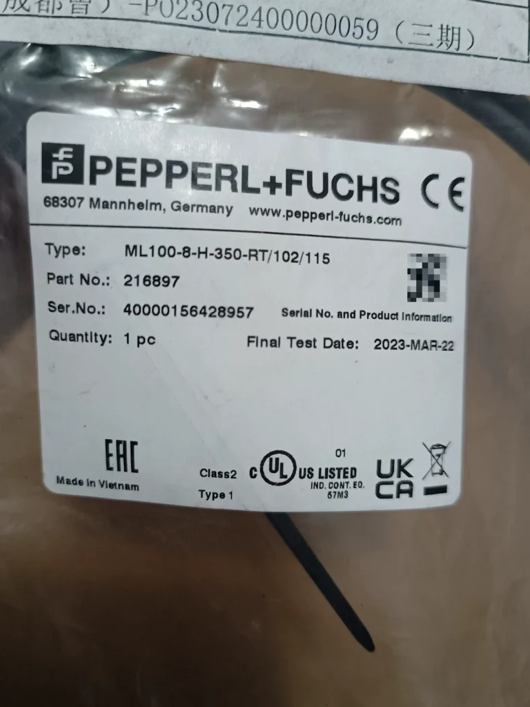 Pepperl+Fuchs ML100-8-H-350-RT/102/115 Proximity Sensor thumbnail