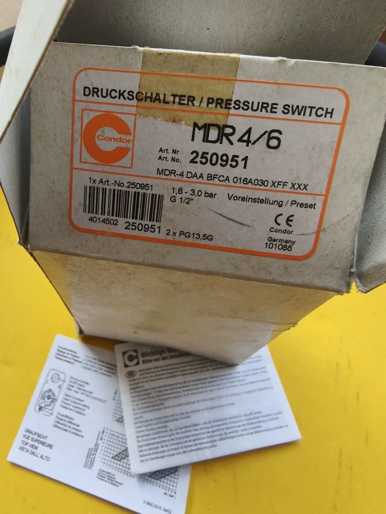 CONDOR Air Compressor Pressure Switch MDR4/6 thumbnail