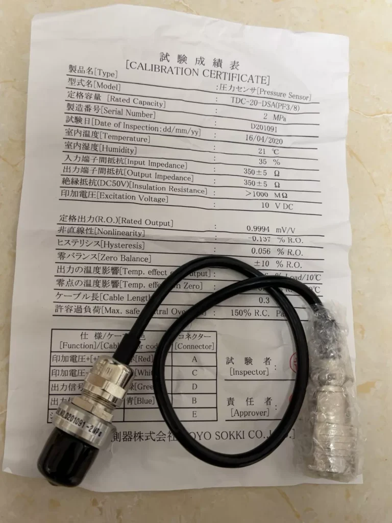Toyo Sokki TDC-20-DS Pressure Sensor