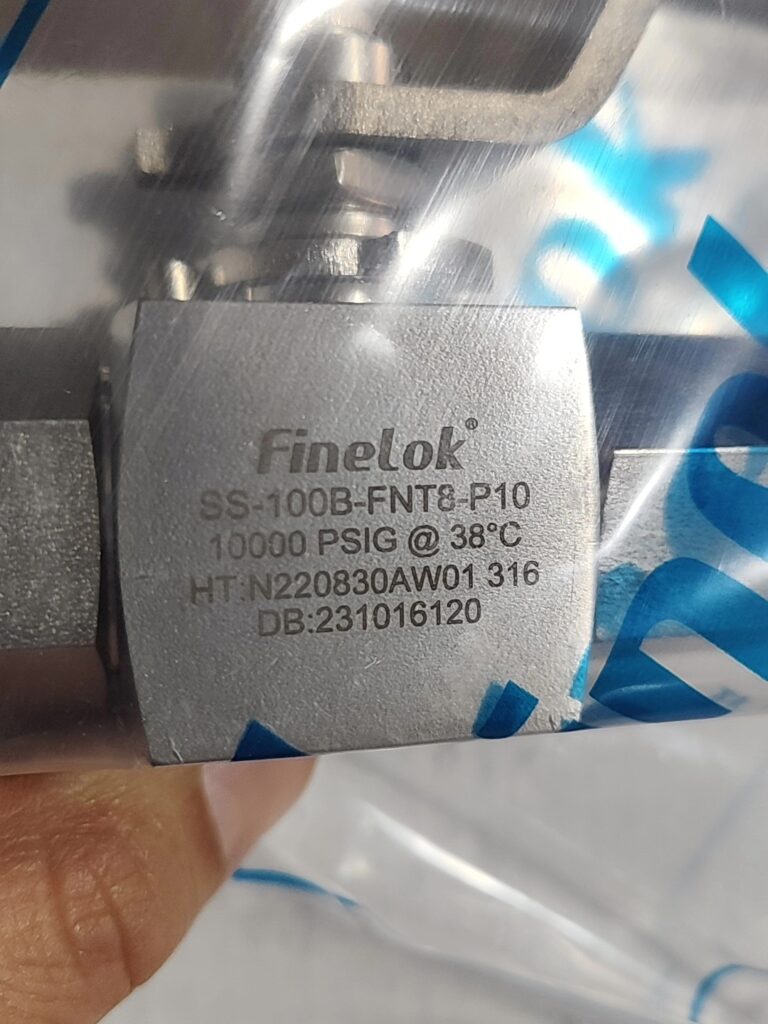 FineLok SS-100B-FNT8-P10 Ball Valve thumbnail