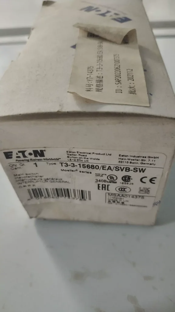 Eaton T3-3-15680/EA/SVB-SW Cam Switch