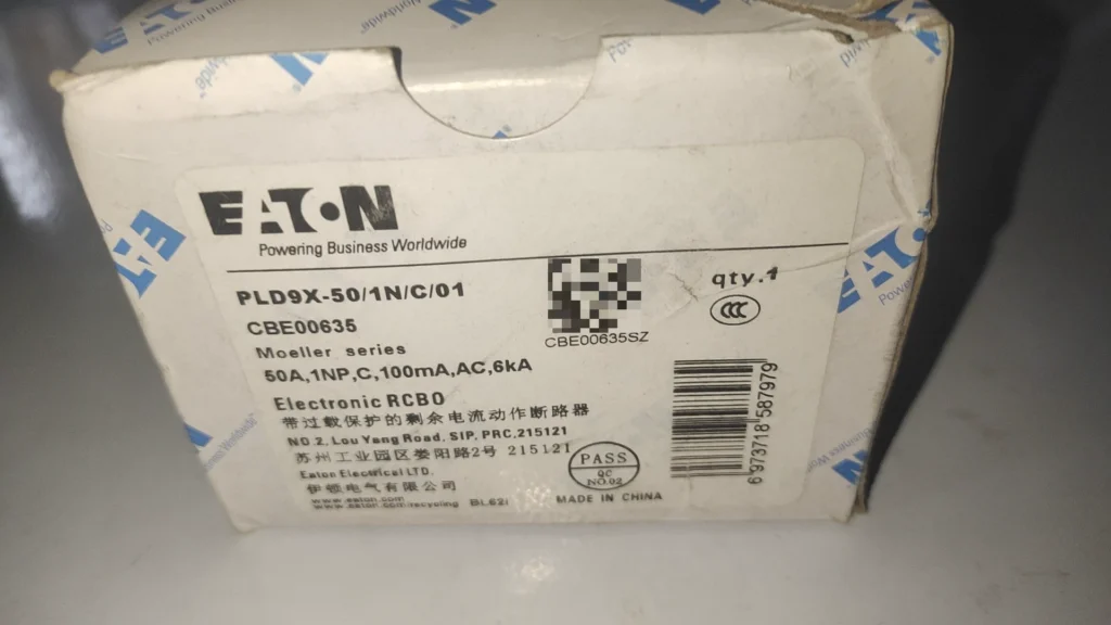 Eaton PLD9X-50/1N/C/01 Residual Current Circuit Breaker