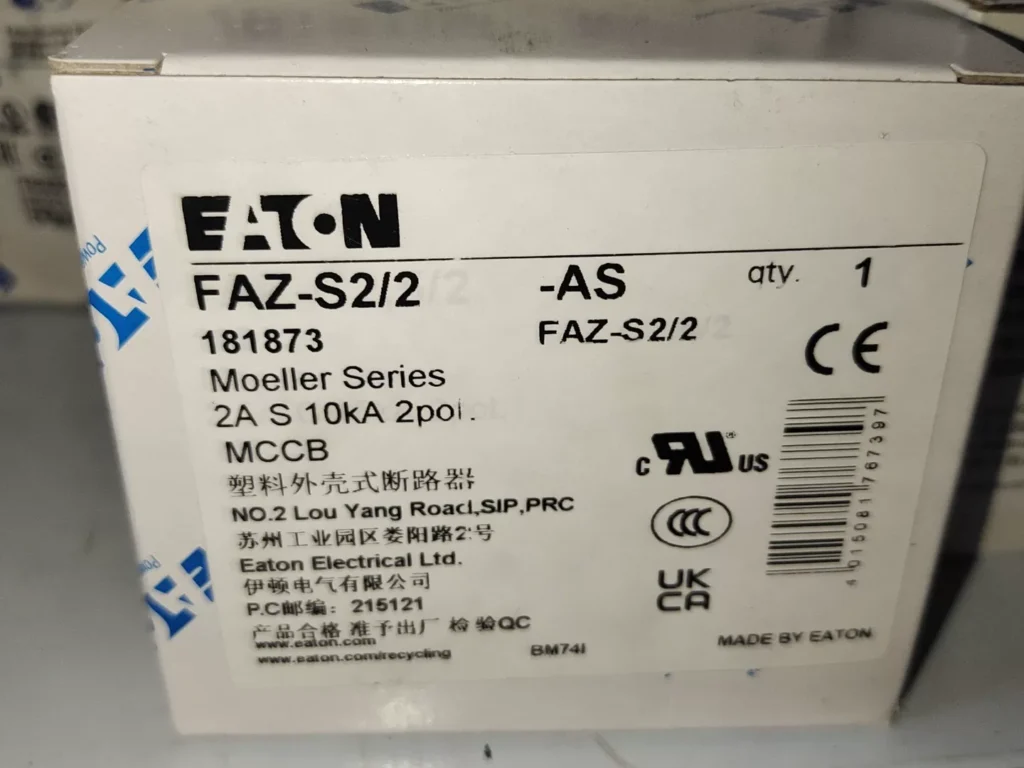Eaton FAZ-S2/2-AS Circuit Breaker