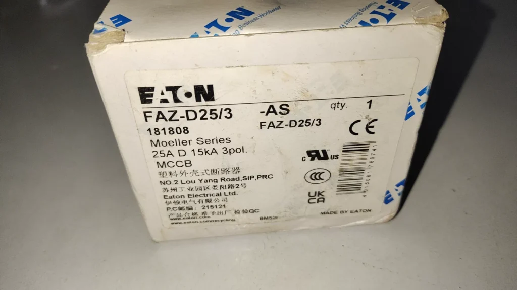 Eaton FAZ-D25/3-AS Circuit Breaker