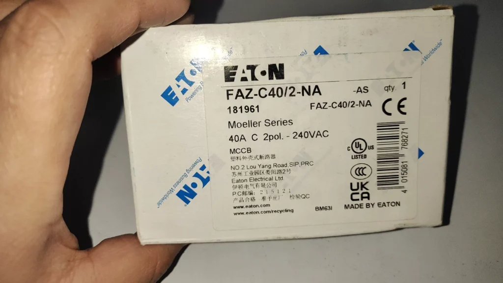 Eaton FAZ-C40/2-NA Circuit Breaker