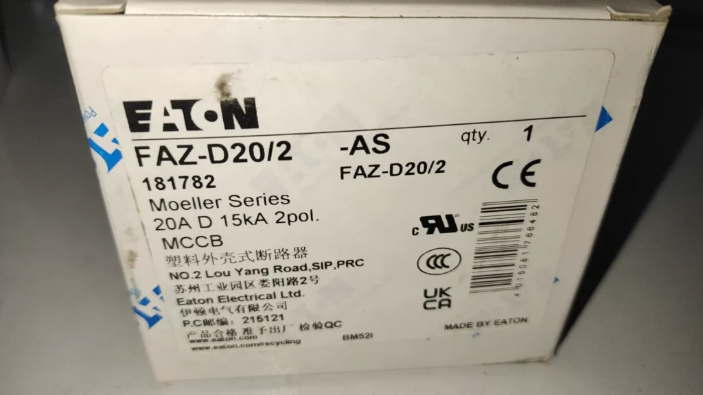 Eaton FAZ-D20/2-AS Circuit Breaker