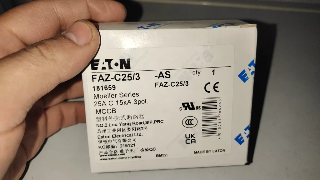 Eaton FAZ-C25/3-AS Circuit Breaker