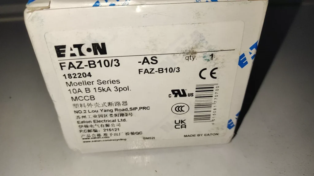 Eaton FAZ-B10/3-AS Circuit Breaker