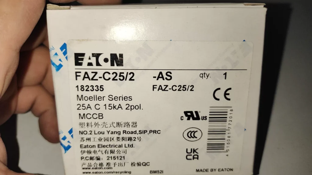 Eaton FAZ-C25/2-AS Circuit Breaker