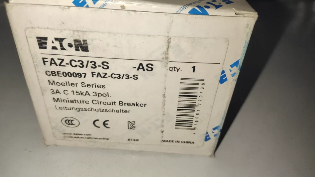 Eaton FAZ-C3/3-S Circuit Breaker
