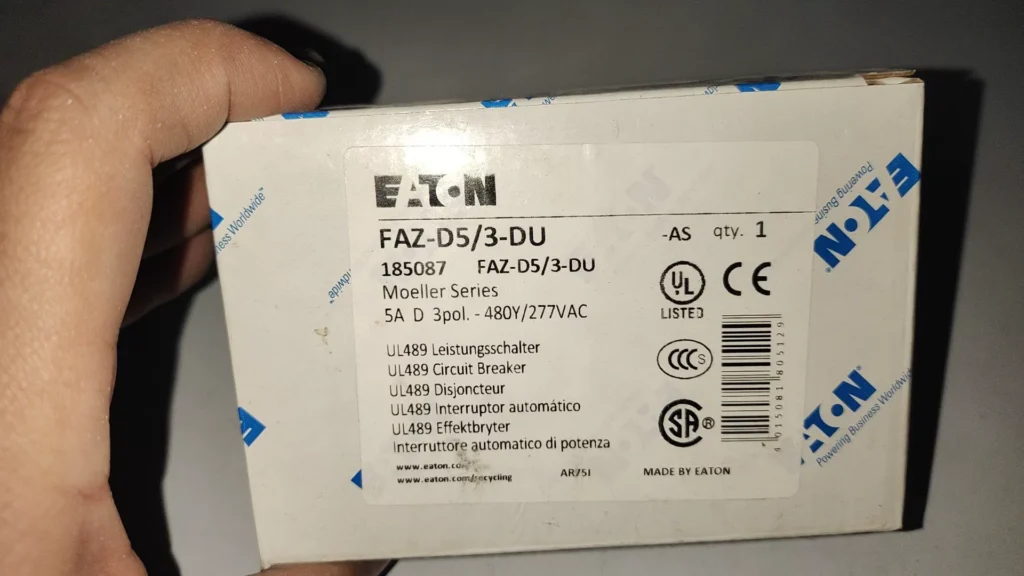 Eaton FAZ-D5/3-DU Circuit Breaker