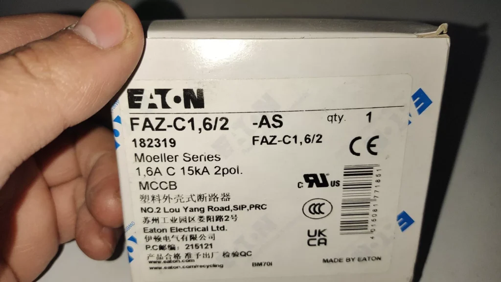 Eaton FAZ-C1,6/2-AS Circuit Breaker