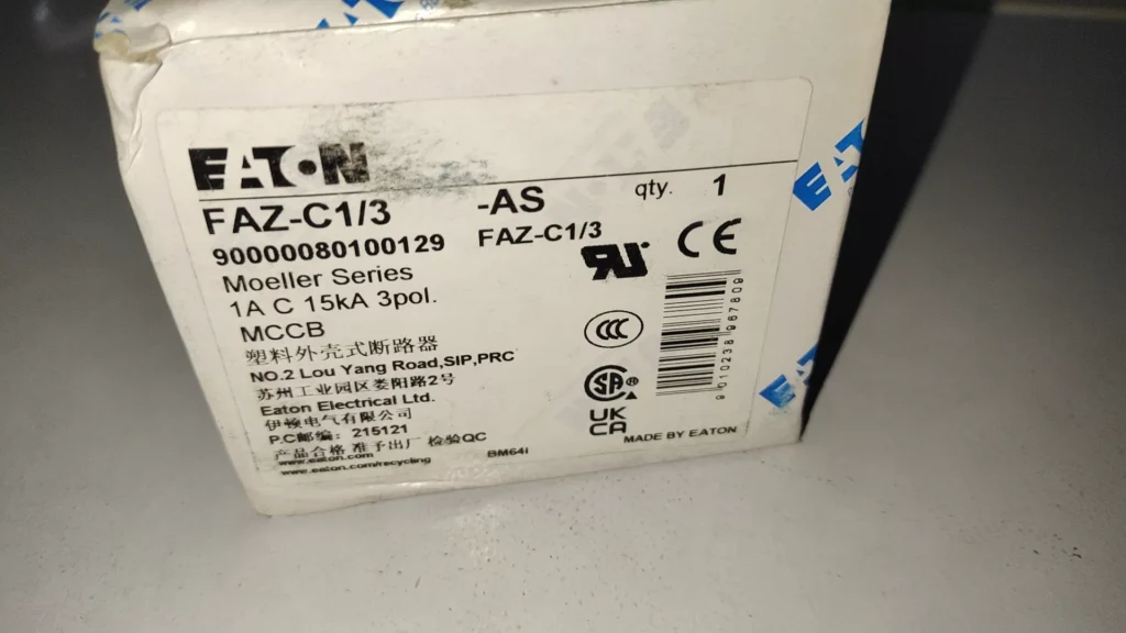 Eaton FAZ-C1/3-AS Circuit Breaker