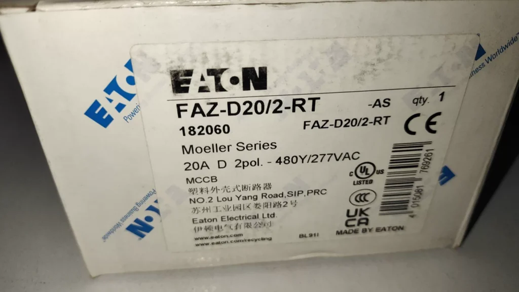 Eaton FAZ-D20/2-RT Circuit Breaker