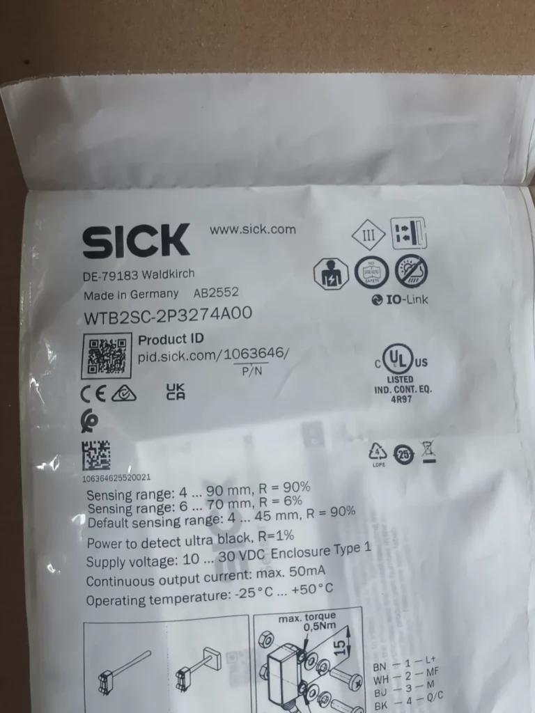 SICK WTB2SC-2P3274A00 Photoelectric Sensor