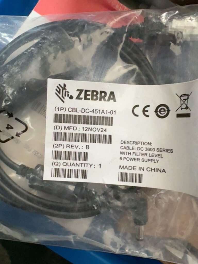 Zebra CBL-DC-451A1-01 Power Cable