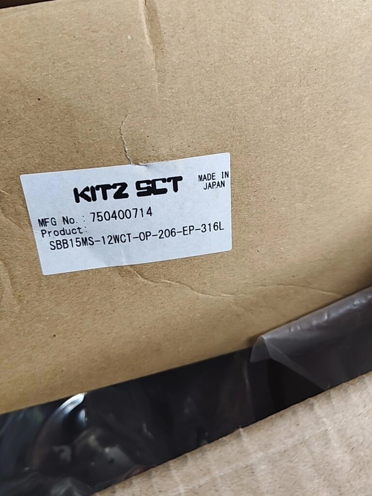 KITZ SCT SBB15MS-12WCT-OP-206-EP-316L Diaphragm Valve